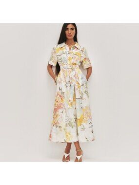 chiffon floral dress midi Floral Chiffon Midi Dress